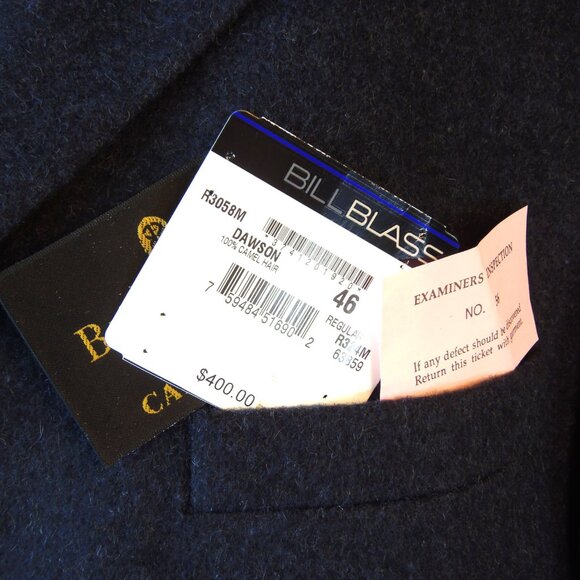 Mens 46R Dk Blue 100% Camel Hair Bill Blass Black Label Parisian Sport Jacket - Picture 3 of 10